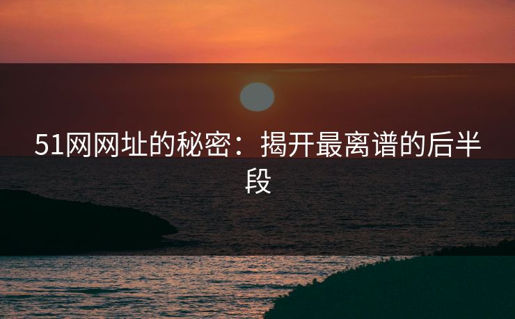 51网网址的秘密：揭开最离谱的后半段